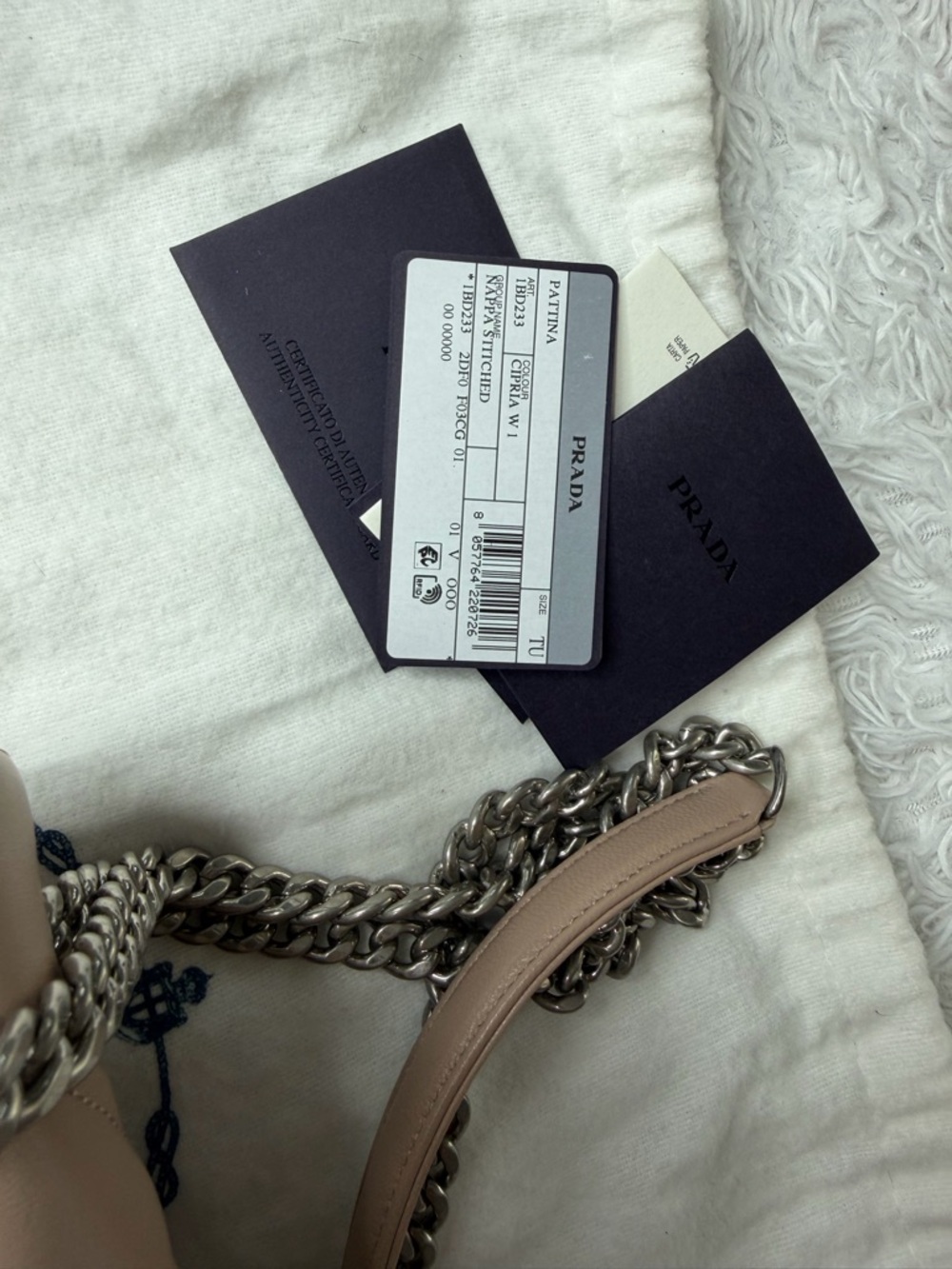 PRADA Nappa Stitched Small Spectrum Bag Cipria - Picture 4 of 11